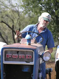 Bob Anderson on his ford tractor